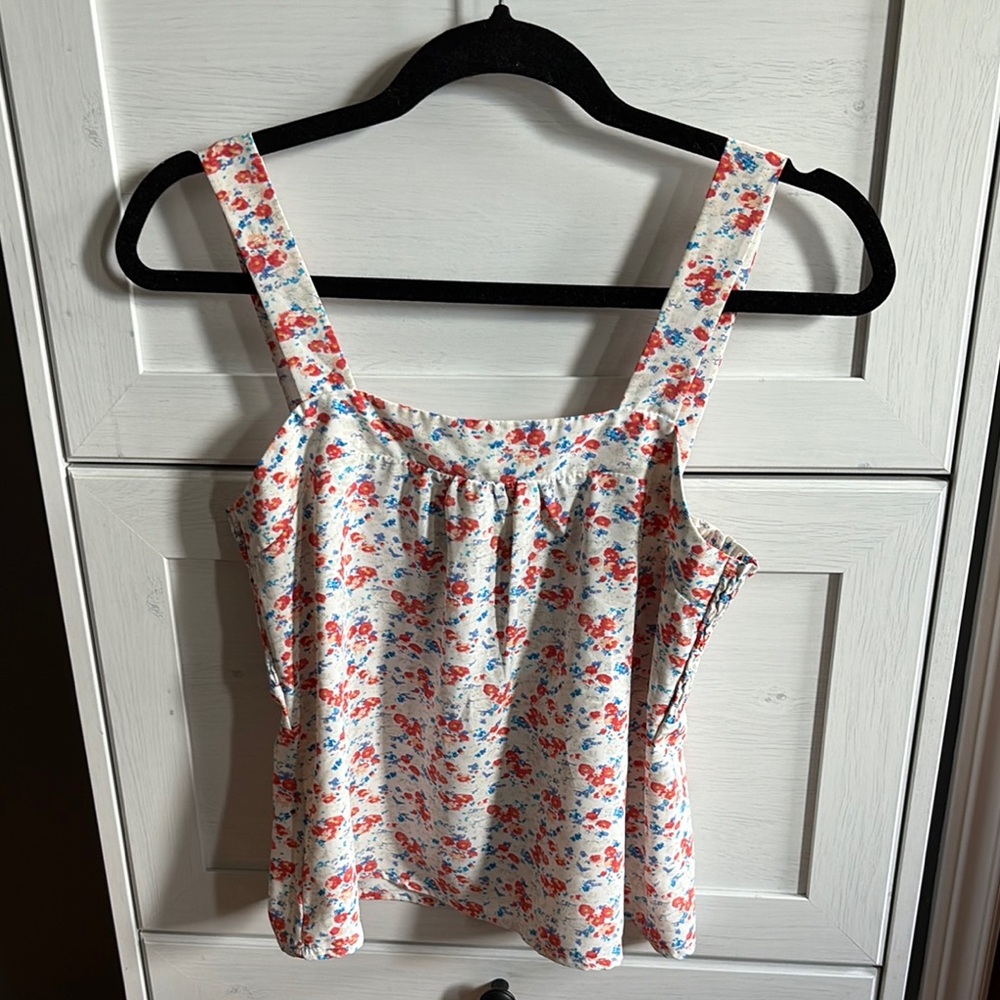 Red and Green Ruffled Smocked Tank Top